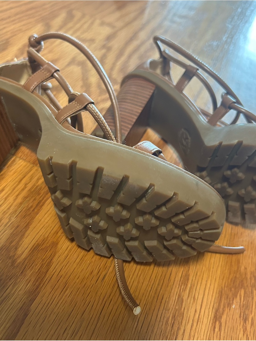 MICHAEL Michael Kors Brown Lace-Up Strappy Block Heels - Picture 3 of 6